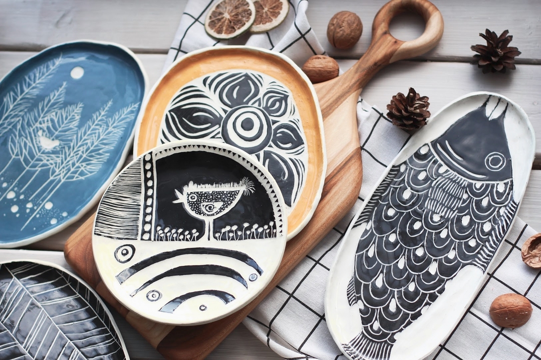 Тарелочки сграффито фото 5